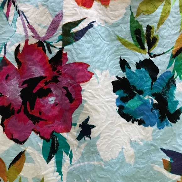 Adrianna Papell Sleeveless V-Neck Draped Front Floral Dress Size 10 - Picture 8 of 11